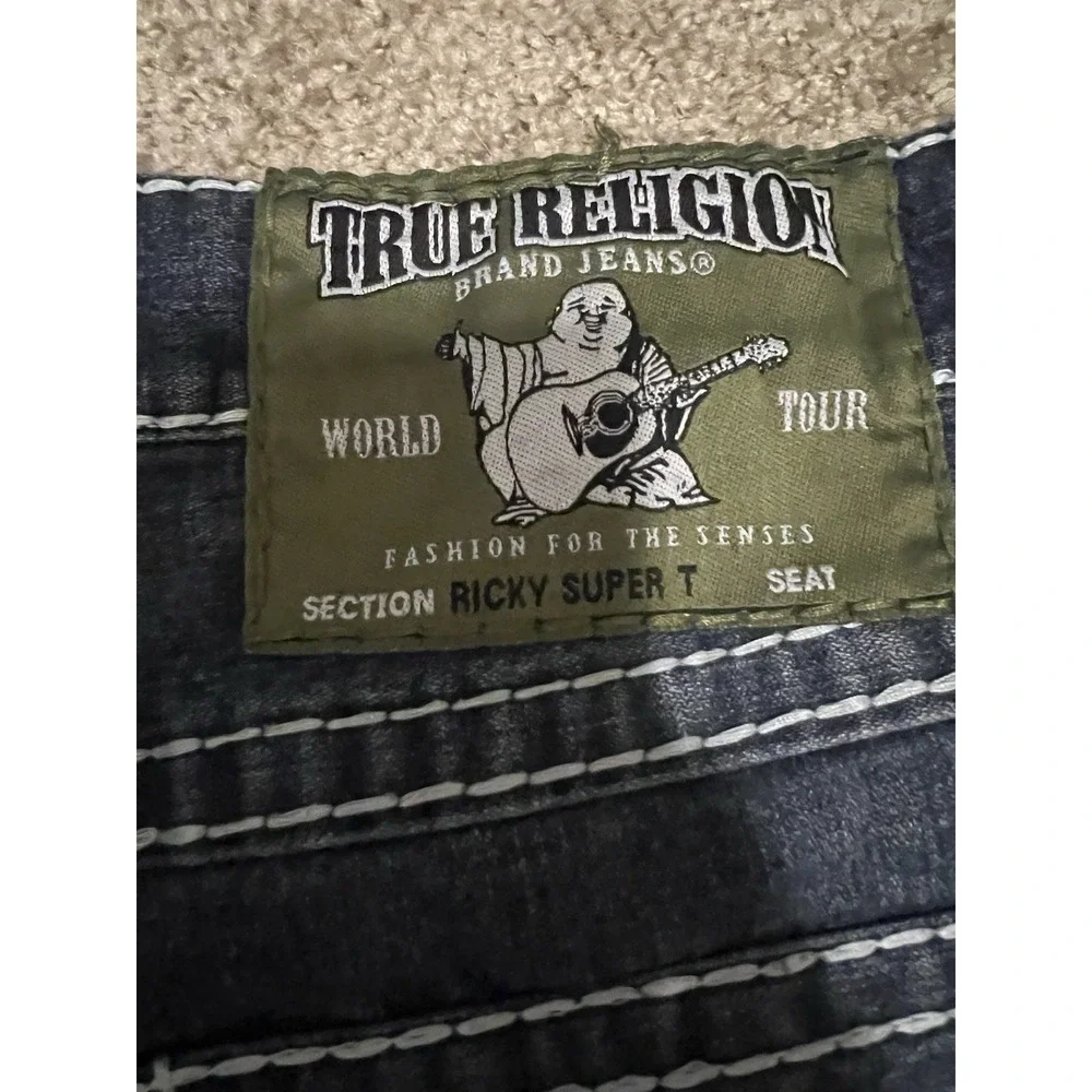 True Religion Ricky Super T-36 Thick Stitches Jeans Made In USA RARE Vintage